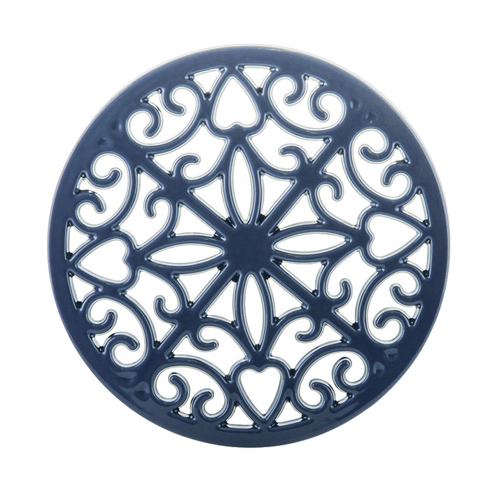 Denim Blue Round 20cm Cast Iron Kitchen Trivet
