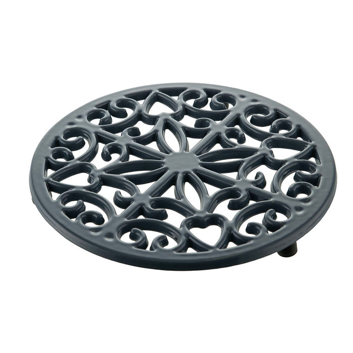 Denim Blue Round 20cm Cast Iron Kitchen Trivet