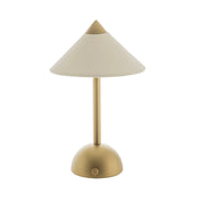 Apex Gold Base with Linen Shed 25x15cm Rechargeable Portable Lamp