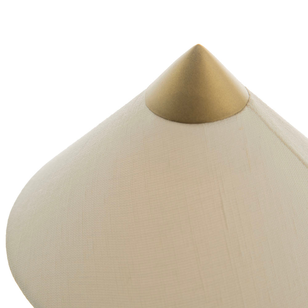 Apex Gold Base with Linen Shed 25x15cm Rechargeable Portable Lamp