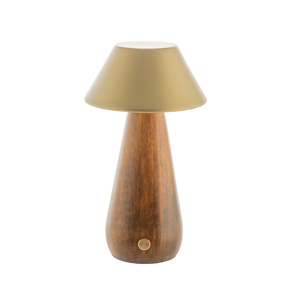 Morgan Mango Wood Base with Gold Shed 11x19cm Rechargeable Portable Lamp