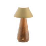 Morgan Mango Wood Base with Gold Shed 11x19cm Rechargeable Portable Lamp