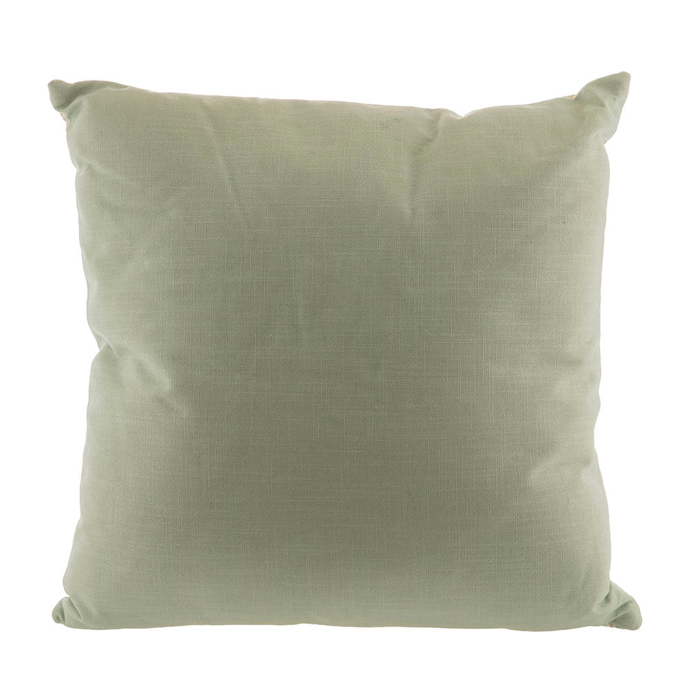 Nude Cream & Green Floral Print Square 50cm Cushion