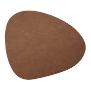 Brown Pebble Shape 37x44cm PU Faux Leather Placemat