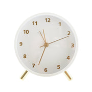 White & Gold Table Alarm Clock