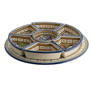 Blue & Multicolour Round 31.5cm Serving Set