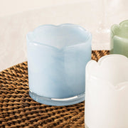 Blue Petal 8cm Glass Tealight Candle Holder