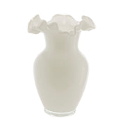Tulip White 22.5cm Glass Vase