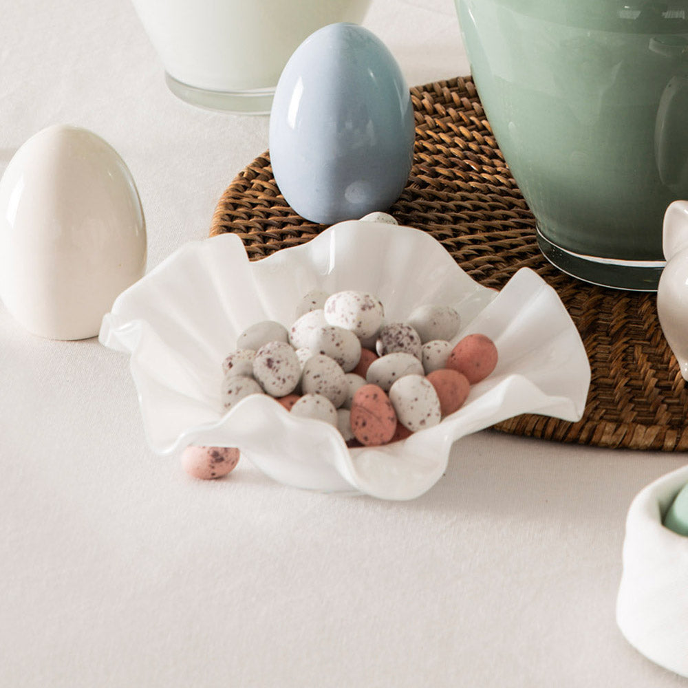 Tulip White 16.5x5.5cm Glass Decorative Plate