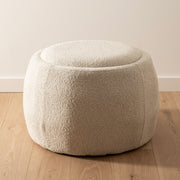 Cream Round 70x47cm Upholstered Side Table
