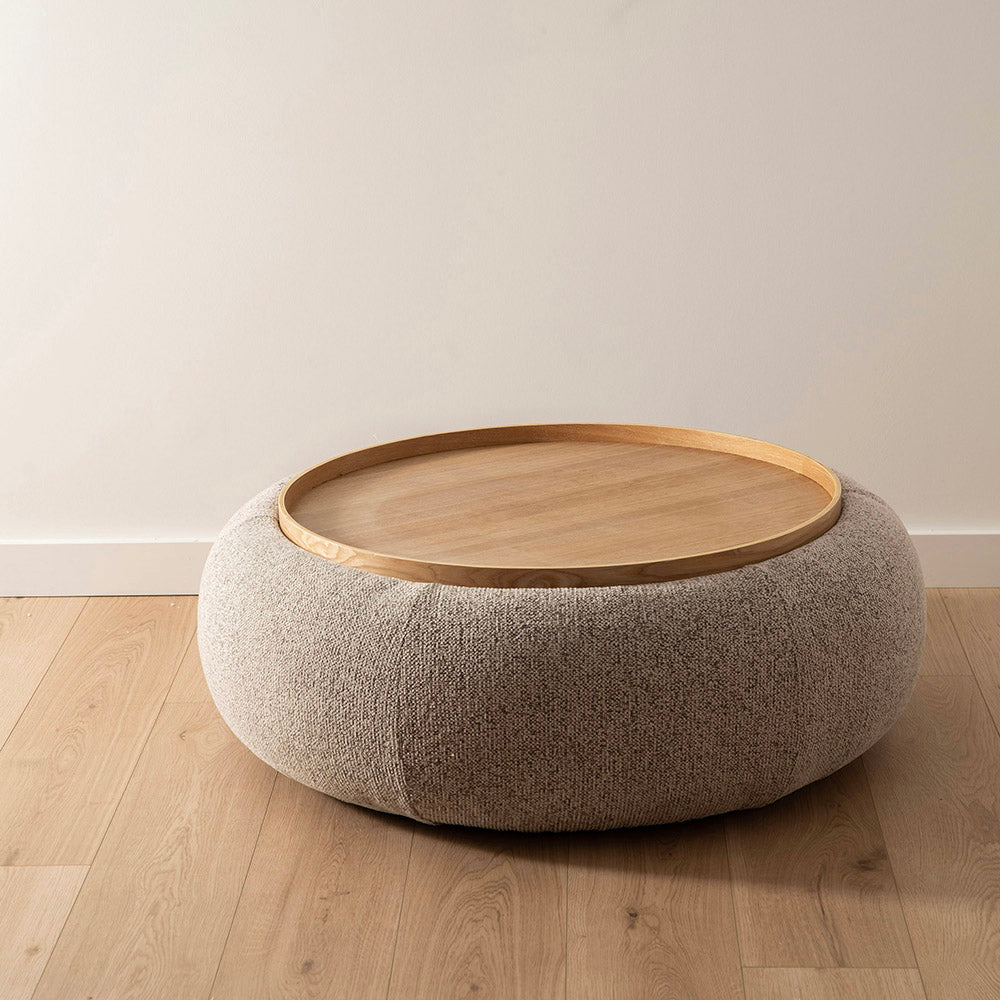 Cookies & Cream Round 97x37cm Upholstered Coffee Table