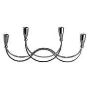 4-Candle Nickel 41x15cm Metal Taper Candle Holder