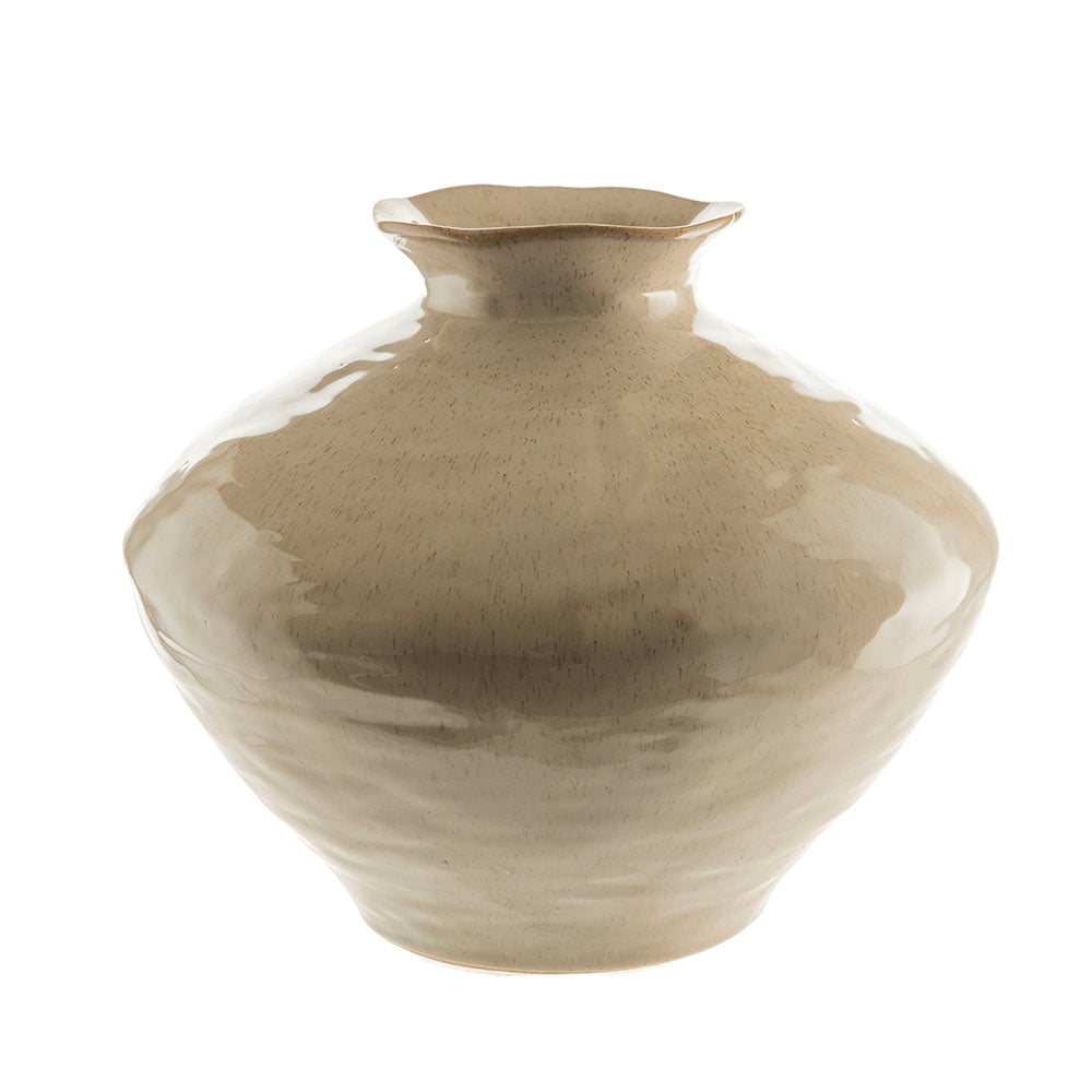 Reactive Tan Small Trumpet 30x24cm Broad Vase