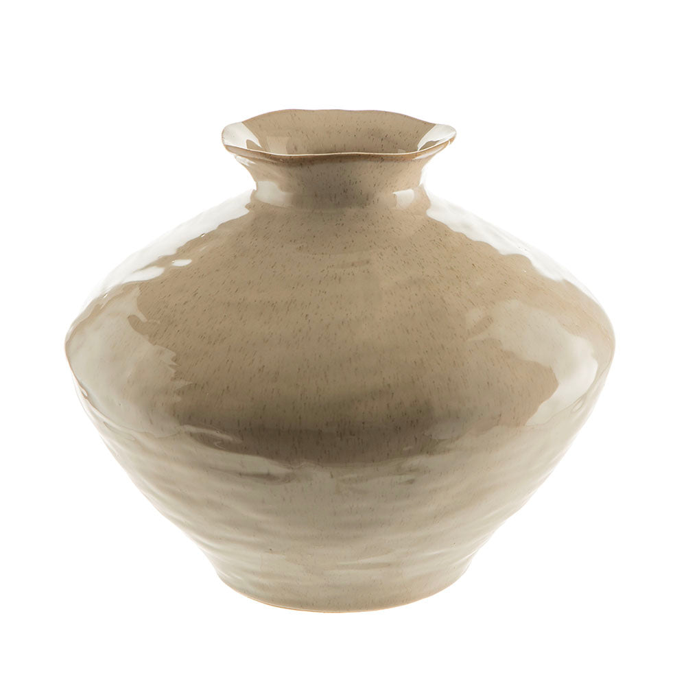 Reactive Tan Small Trumpet 30x24cm Broad Vase