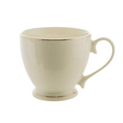 White with Gold Rim 400mL New Bone China Pedestal Teacup