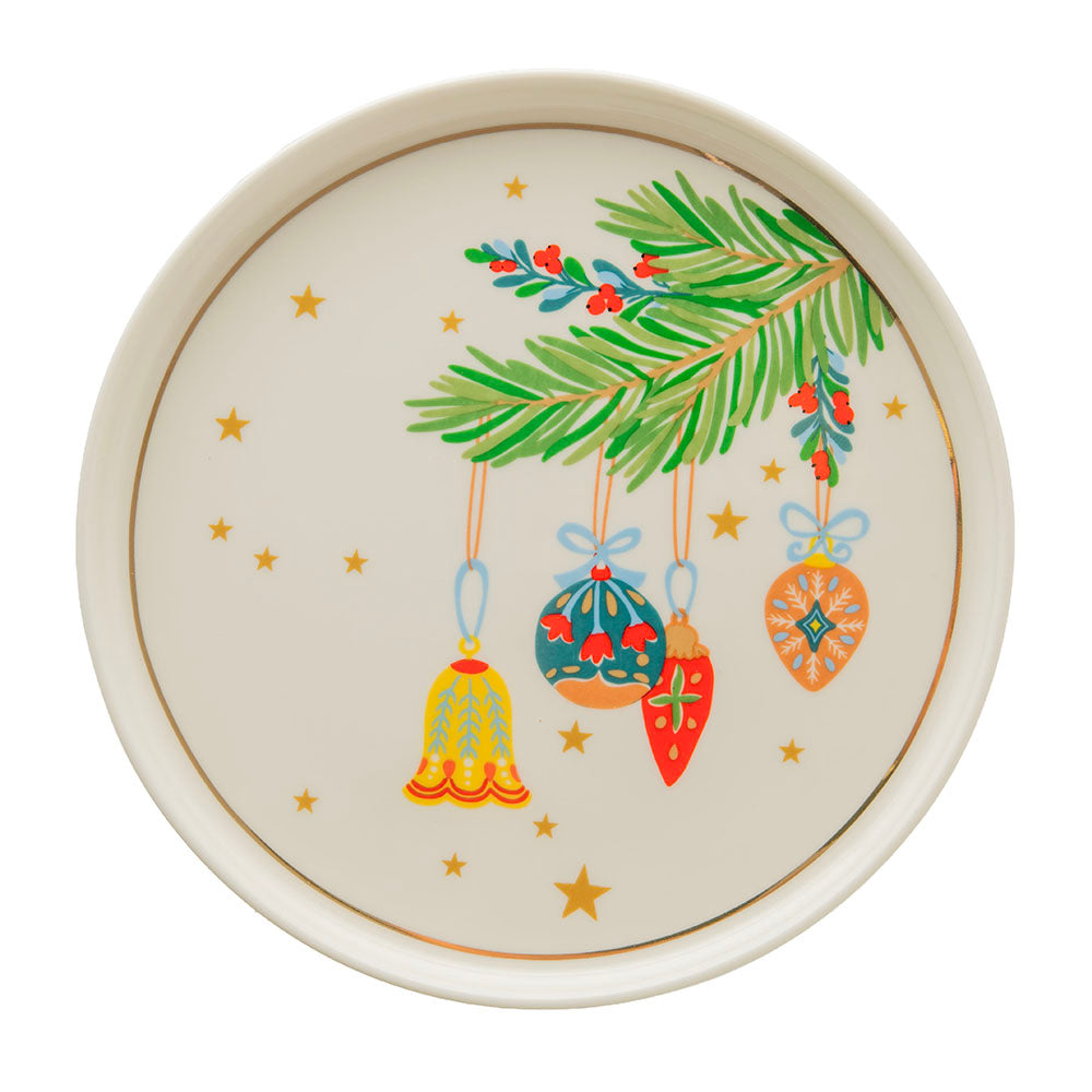 Nutcracker White Baubles Round 17cm Plate