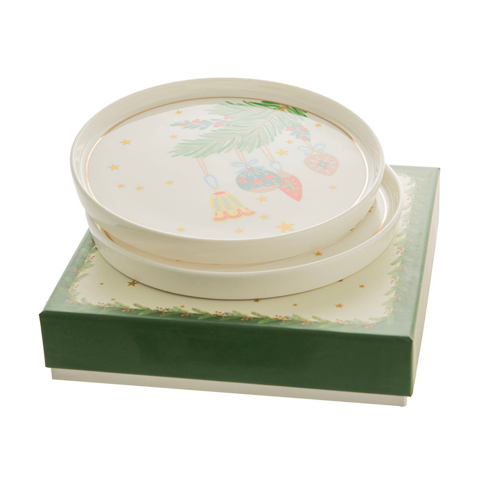 Nutcracker White Baubles Round 17cm Plate