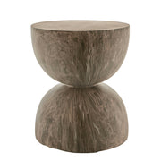 Mocha Marble Look Sphere 40x47cm Side Table