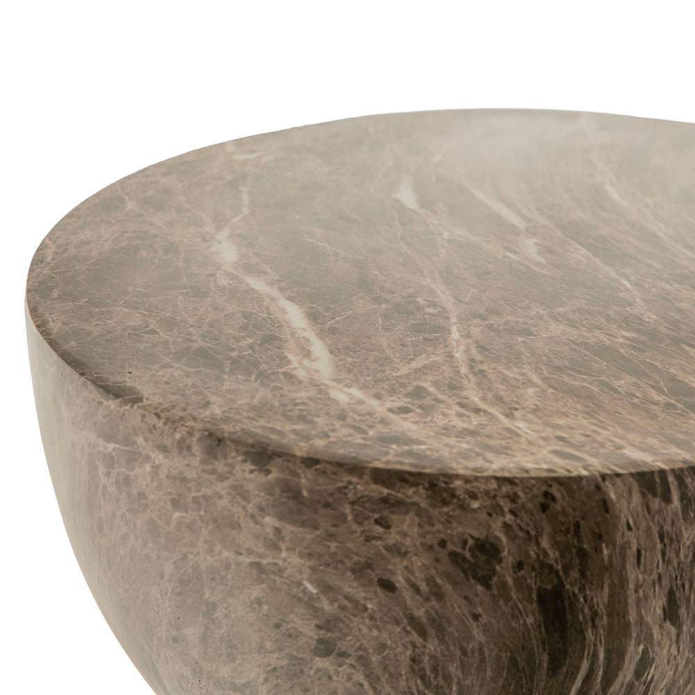 Mocha Marble Look Sphere 40x47cm Side Table