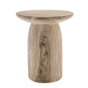 Mocha Marble Look Pillar 43x52cm Side Table