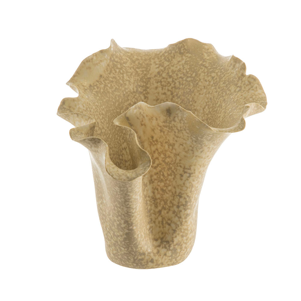 Sand Flounced 29x26x27cm Ceramic Vase