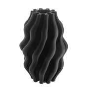 Black Ripple 3D Printed 15x24cm Ceramic Vase