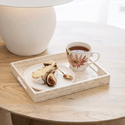 White Rectangle 32x25cm Capiz Decorative Tray