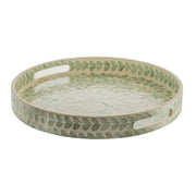 Green Leaf 40x5cm Capiz Decorative Tray