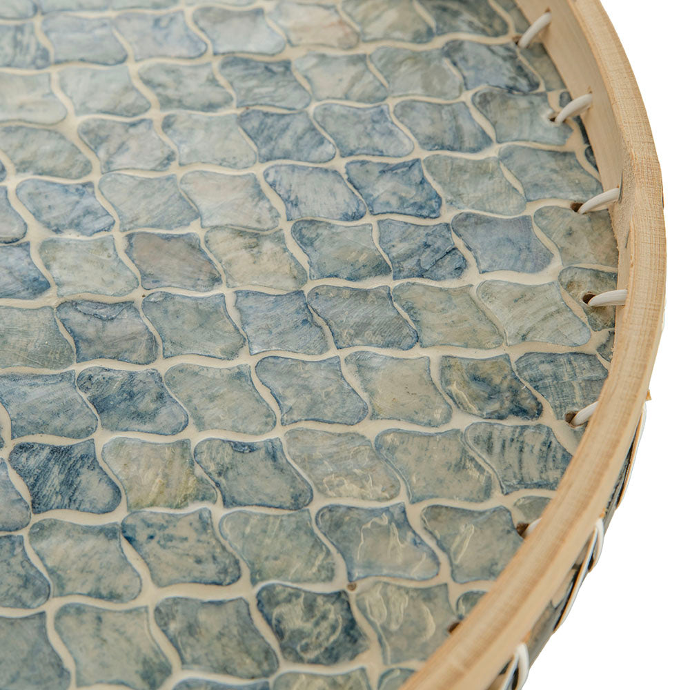 Royal Blue 40x3cm Capiz Food Cover