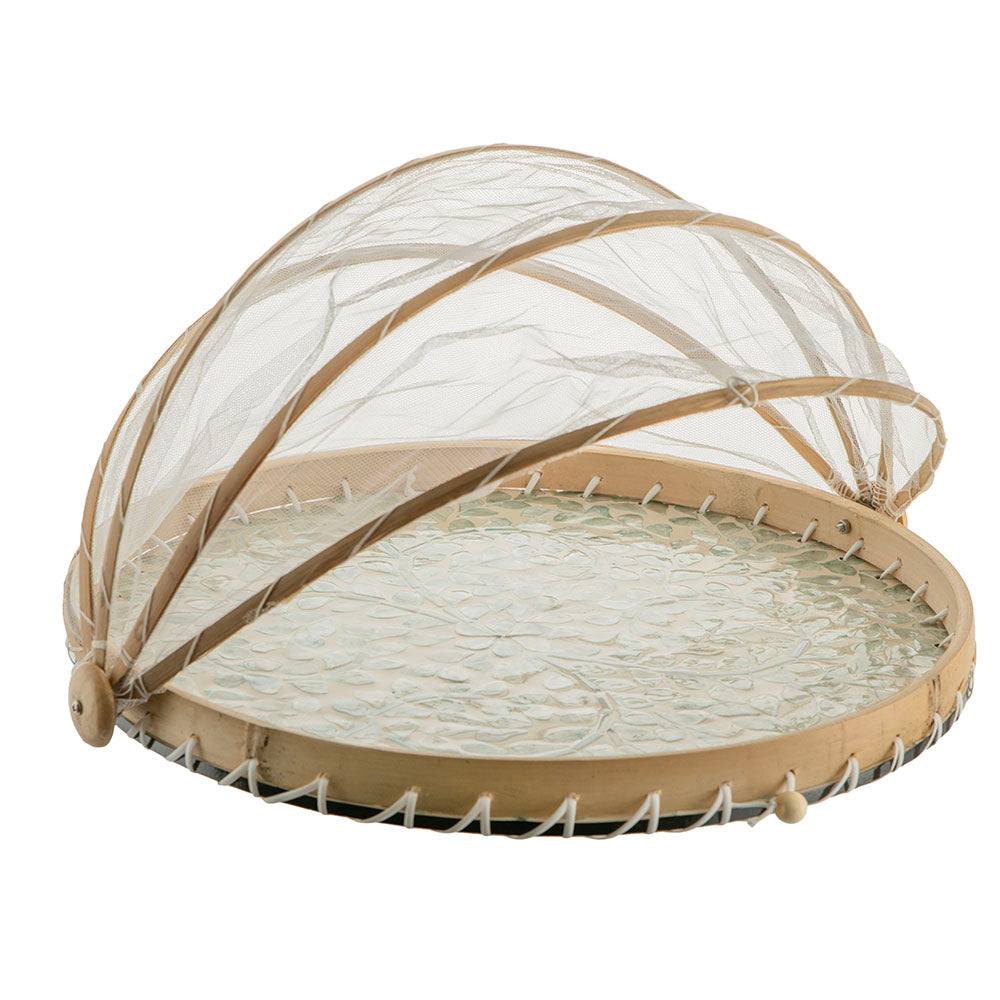 Green Leaf 40x3cm Capiz Food Cover
