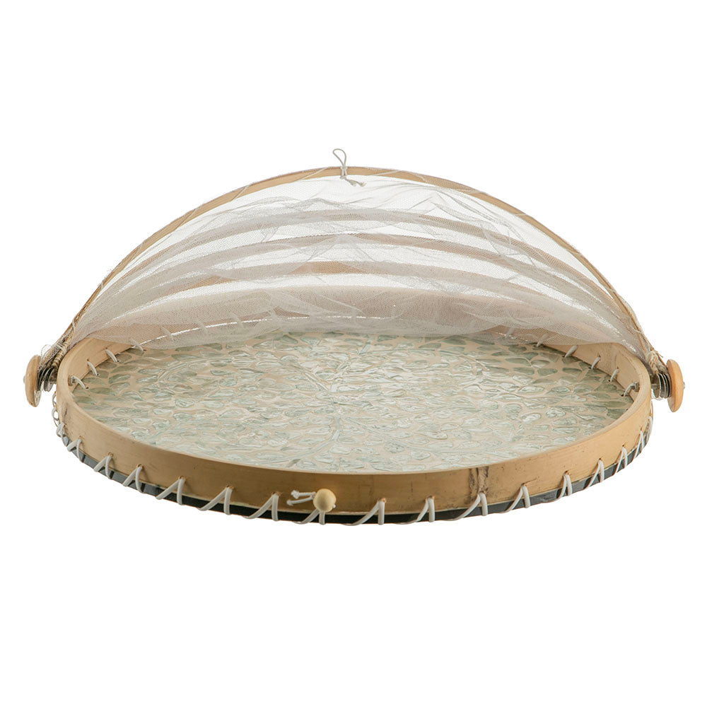 Green Leaf 40x3cm Capiz Food Cover