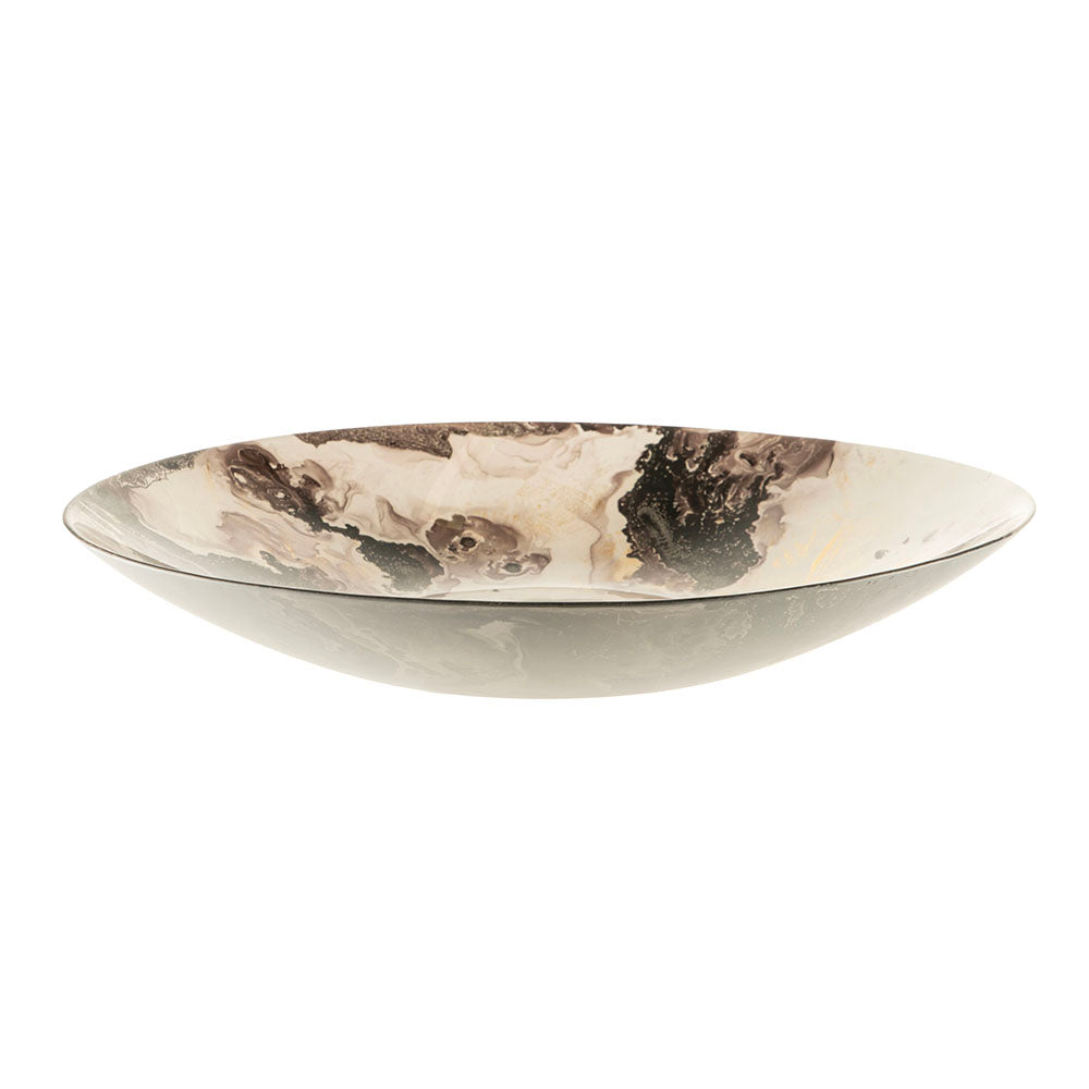 Atlas Plum & Gold Splash 40cm Glass Bowl