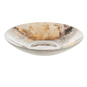 Atlas Plum & Gold Splash 30cm Glass Bowl