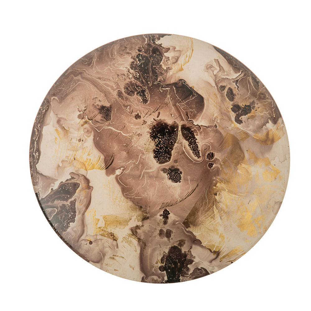 Atlas Plum & Gold Splash 30cm Glass Bowl