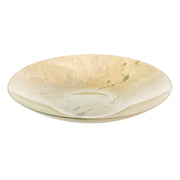 Atlas Champagne Cream & Green Splash 40cm Glass Bowl