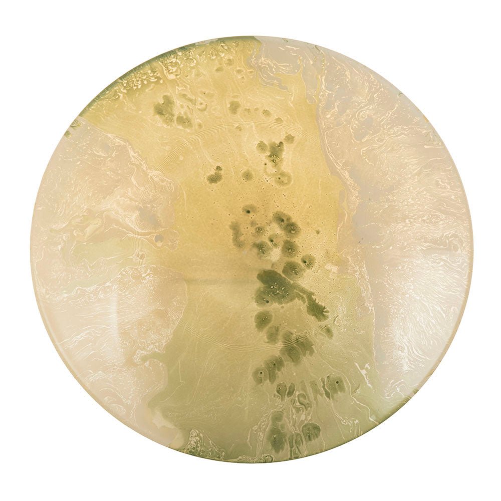 Atlas Champagne Cream & Green Splash 30cm Glass Bowl