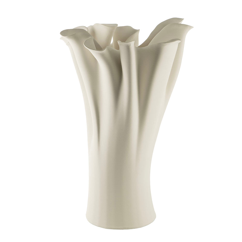 White Lily 3D Printed 31x29x38cm Ceramic Vase