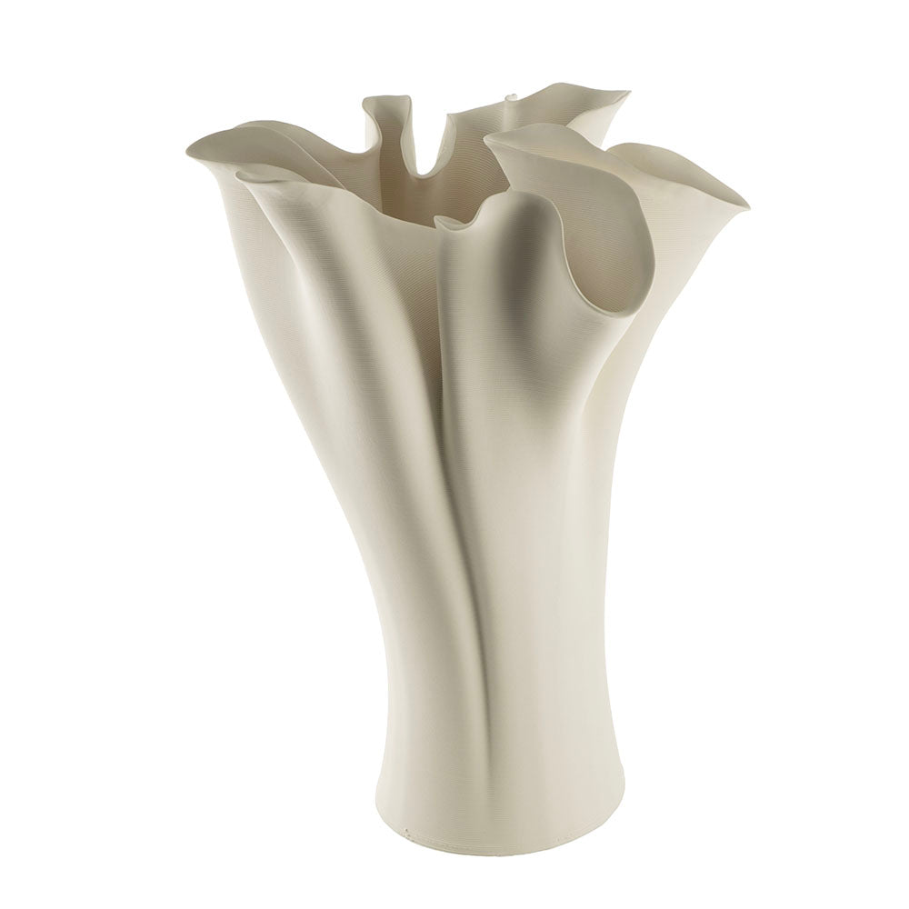 White Lily 3D Printed 31x29x38cm Ceramic Vase