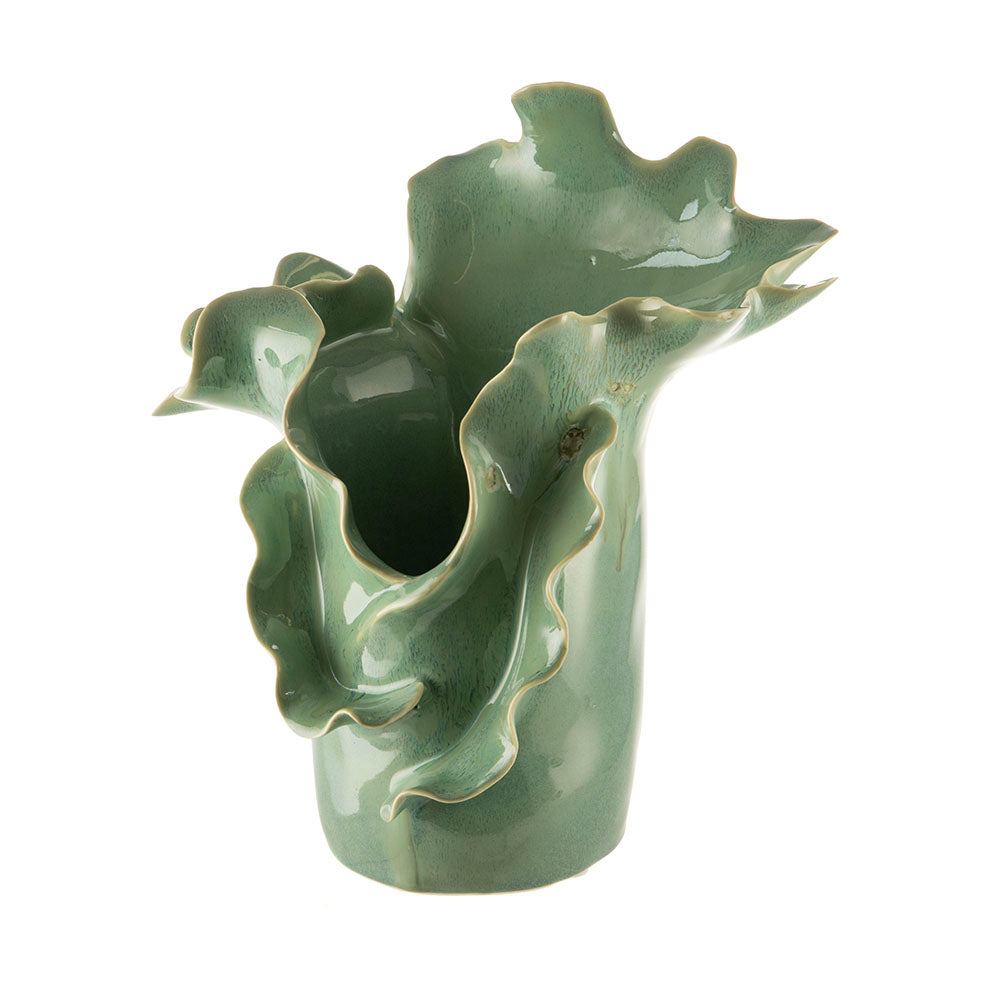 Sea green Leaf 27x18x27cm Ceramic Vase