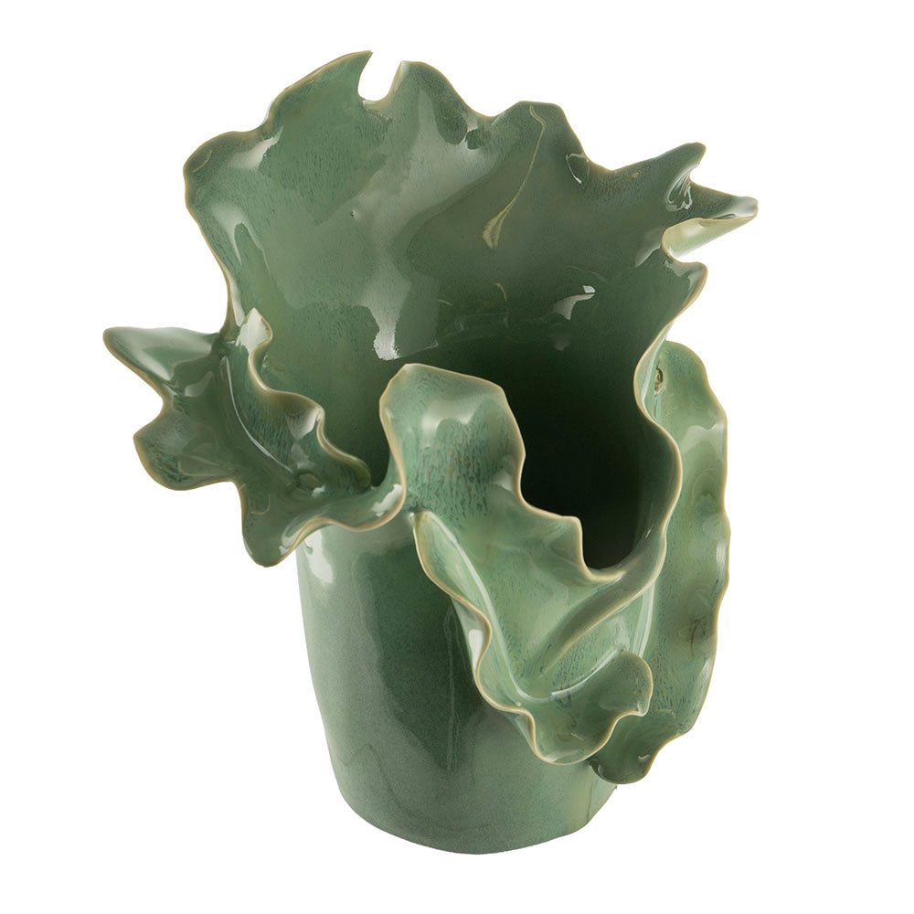Sea green Leaf 27x18x27cm Ceramic Vase