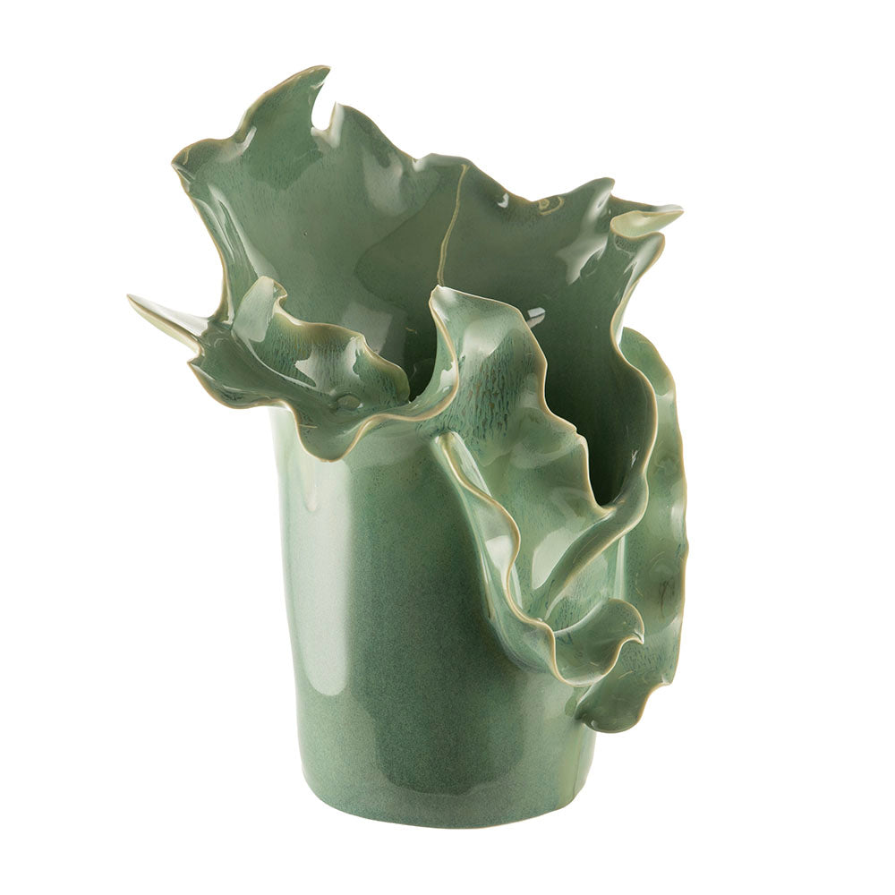 Sea green Leaf 27x18x27cm Ceramic Vase
