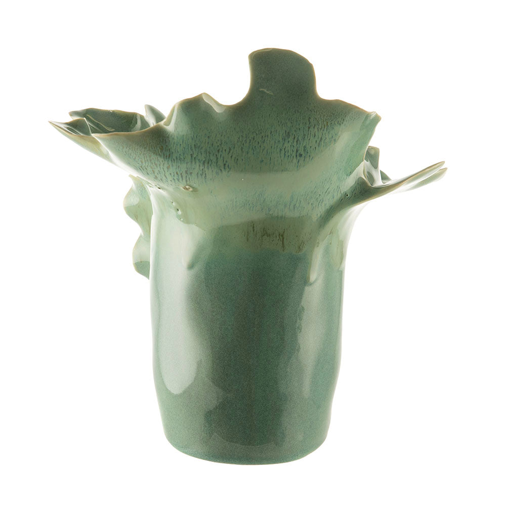 Sea green Leaf 27x18x27cm Ceramic Vase