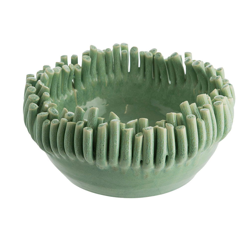 Sage Green Round 27x12cm Ceramic Coral Decorative Bowl