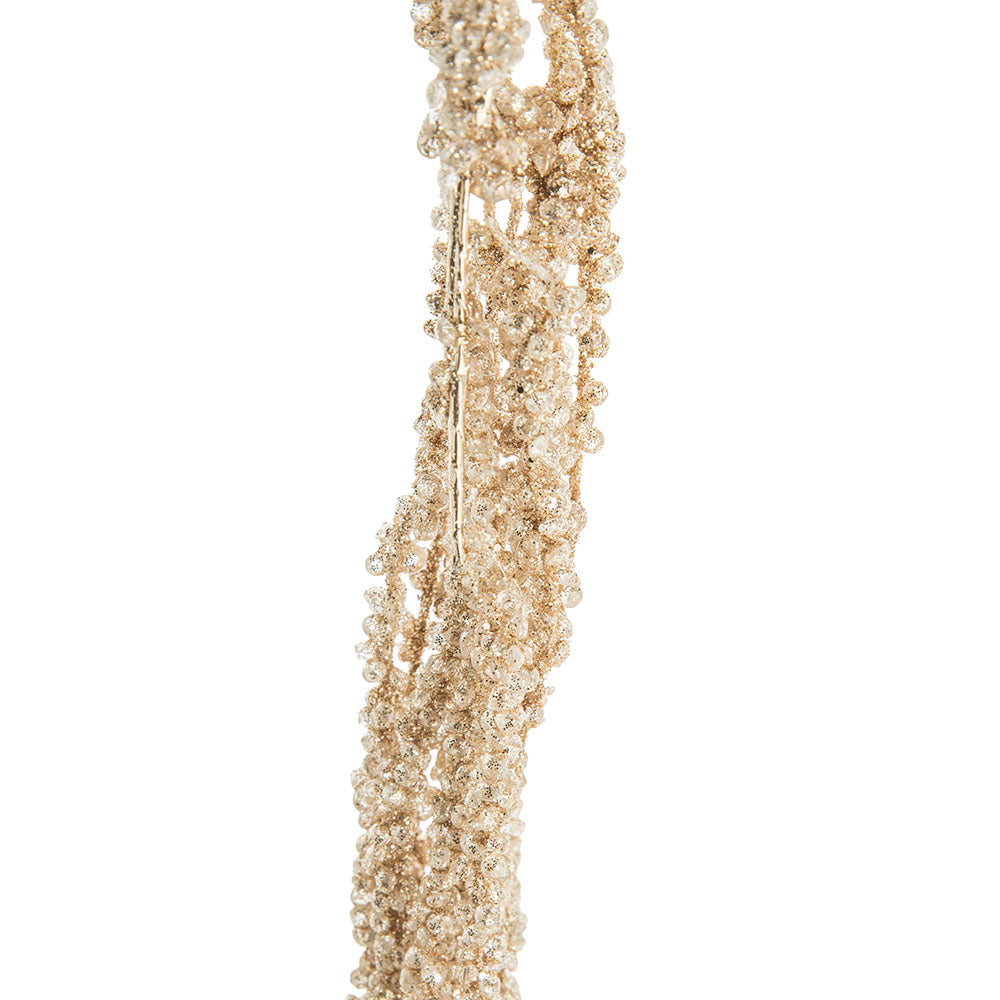 Drooping Gold Bead Decorative Spray Stem 64cm