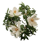 Eucalyptus with White Flowers Candle Wreath