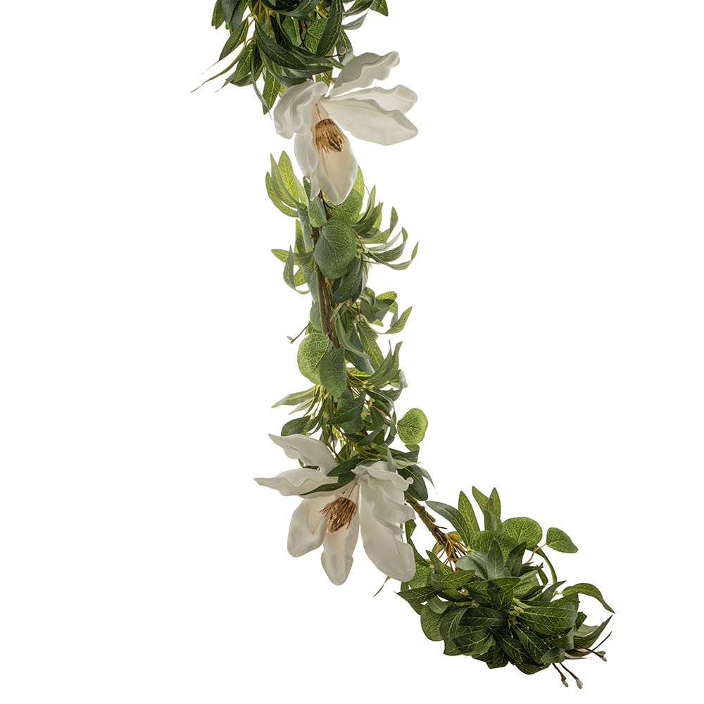 Eucalyptus with White Flowers Garland