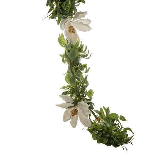 Eucalyptus with White Flowers Garland