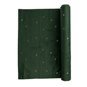 Green with Printed Stars 35x200cm Velvet Runner