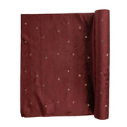 Burgundy with Printed Stars 35x200cm Velvet Runner