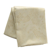 Ivory Gold Pinecone & Pine Branch Design 150x250cm Christmas Table Cloth
